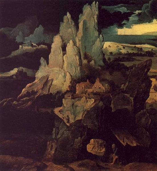 Joachim Patenier Saint Jerome in a Rocky Landscape Sweden oil painting art